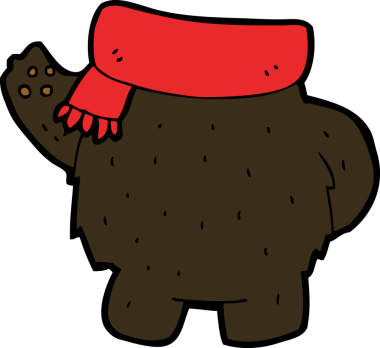 bir insan tarafından çizilmiş karikatür siyah ayı gövdesi (karıştırın ve eşleştirin veya ekleyin)