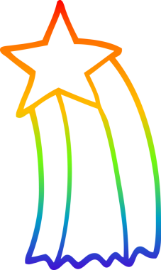 Bir insan tarafından çizilmiş gökkuşağı gradyan çizgi çizimi.