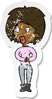 Bir insan tarafından çizilmiş bir karikatürün gerilimli çıkartması.