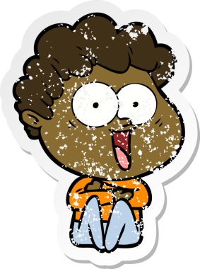 Bir insan tarafından çizilmiş heyecanlı bir adamın sıkıntılı çıkartması.