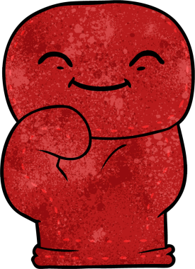 Bir insan tarafından çizilmiş bir boks eldiveni.