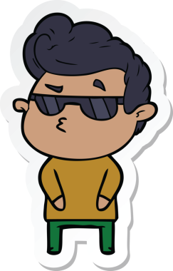 Bir insan tarafından çizilmiş havalı bir adamın çıkartması.