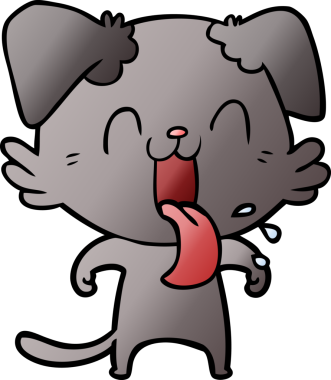 Bir insan tarafından çizilmiş nefes nefese bir köpek.