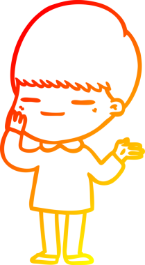 Bir insan tarafından çizilmiş kendini beğenmiş bir çizgi film karakteri çizimi.