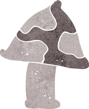 Bir insan tarafından çizilmiş mantar taburesi.