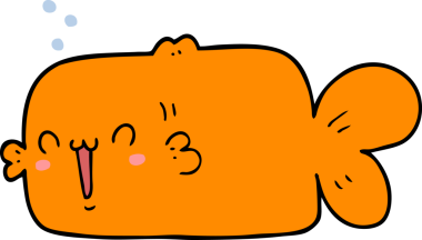 bir insan tarafından çizilmiş karikatür balığı