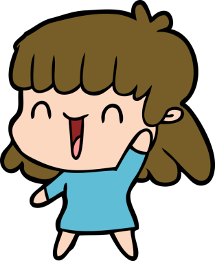 Bir insan tarafından çizilmiş karikatür kadın.