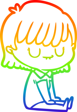 gökkuşağı gradyan çizimi bir insan tarafından çizilmiş bir karikatür kadın