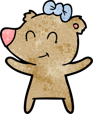 Bir insan tarafından çizilmiş dişi ayı çizgi filmi.