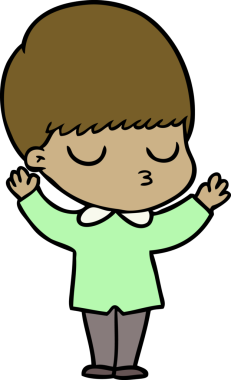 Bir insan tarafından çizilmiş sakin çocuk çizgi filmi.