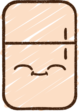 Bir insan tarafından çizilmiş buzdolabı tebeşiri