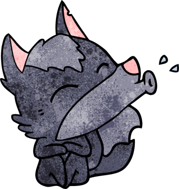 Bir insan tarafından çizilmiş uluyan kurt çizgi filmi.