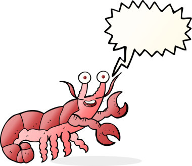 Bir insan tarafından çizilmiş serbest konuşma balonu karikatürü ıstakozu