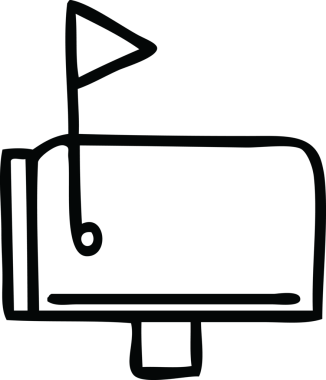 Bir insan tarafından çizilmiş posta kutusunun çizgi çizimi