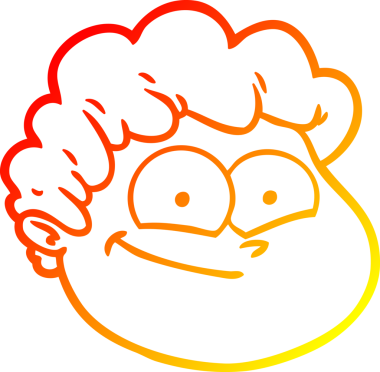 Bir insan tarafından çizilen çizgi film karakterinin sıcak çizgi çizimi