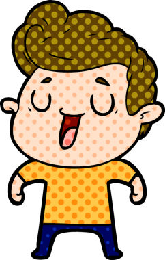 Bir insan tarafından çizilmiş mutlu çizgi film adamı.