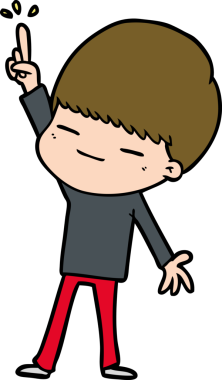 Bir insan tarafından çizilmiş kendini beğenmiş bir çocuk.