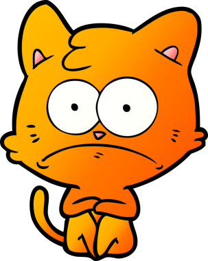 bir insan tarafından çizilmiş sinirli bir kedi.