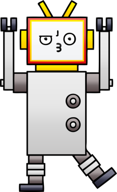 Bir insan tarafından çizilmiş bir robotun gölgelenmiş çizimi