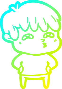 Bir insan tarafından çizilmiş soğuk gradyan çizgi çizimi.