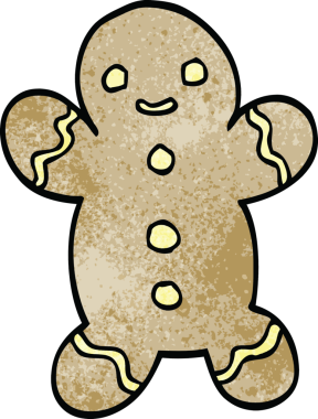 Bir insan tarafından çizilmiş karalama Noel kurabiyesi.