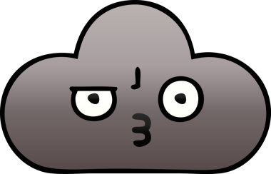 Bir insan tarafından çizilmiş bir fırtına bulutunun gölgelenmiş karikatürü