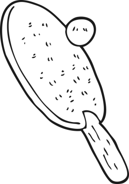 Bir insan tarafından çizilmiş siyah beyaz masa tenisi sopası.