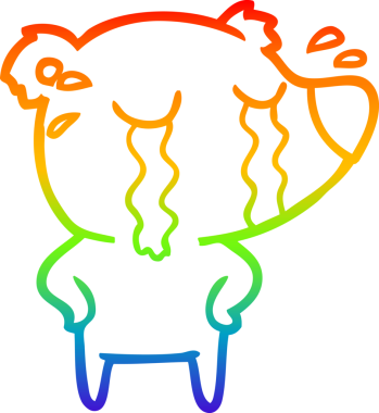 Bir insan tarafından çizilmiş ağlayan kutup ayısının çizgi çizimi.