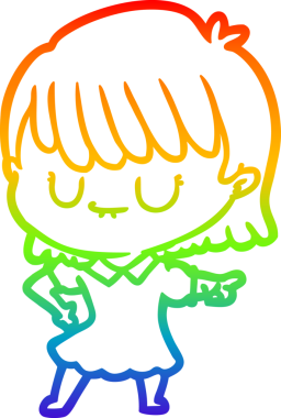 gökkuşağı gradyan çizimi bir insan tarafından çizilmiş bir karikatür kadın