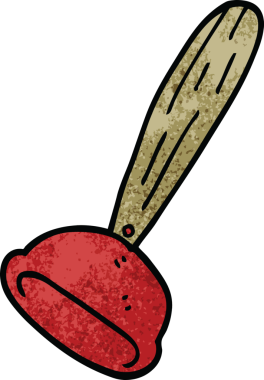 Bir insan tarafından çizilmiş karalama tuvalet pompası.