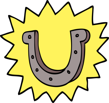 Bir insan tarafından çizilmiş şanslı at nalı.