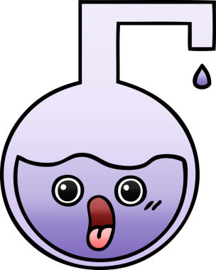 Bir insan tarafından çizilen bilimsel bir deneyin gölgelenmiş karikatürü.