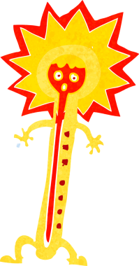 bir insan tarafından çizilmiş sıcak termometre.