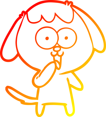 Bir insan tarafından çizilmiş sevimli bir köpeğin sıcak çizgi çizgisi.