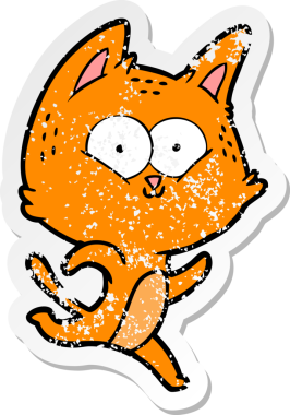 Bir insan tarafından çizilen çizgi film kedisinin sıkıntılı çıkartması.