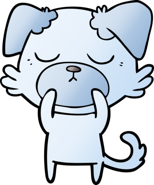 Bir insan tarafından çizilmiş şirin bir çizgi film köpeği.