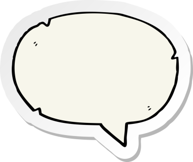 Bir insan tarafından çizilmiş bir konuşma balonunun çıkartması.