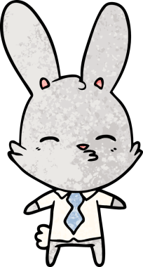 Bir insan tarafından çizilmiş meraklı tavşan çizgi filmi.