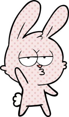 Bir insan tarafından çizilmiş şirin çizgi film tavşanı.