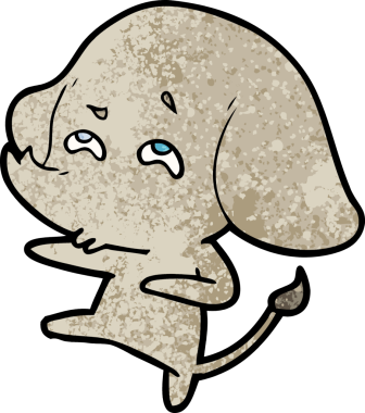 Bir insan tarafından çizilmiş karikatür fili