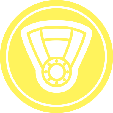 Bir insan tarafından çizilen madalya ödülü dairesel simgesi