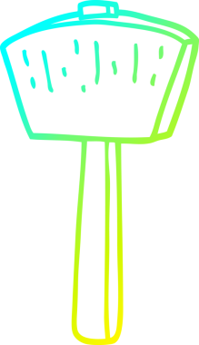 Bir insan tarafından çizilmiş bir karikatür çekicisinin soğuk gradyan çizimi