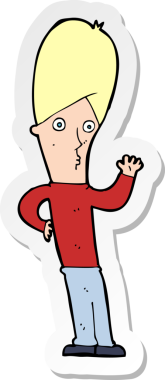 Bir insan tarafından çizilmiş bir karikatür adamın çıkartması.