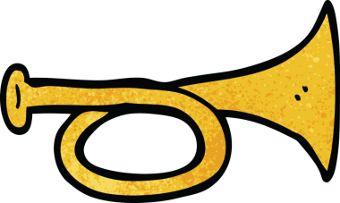 Bir insan tarafından çizilmiş karikatür pirinç kornası.