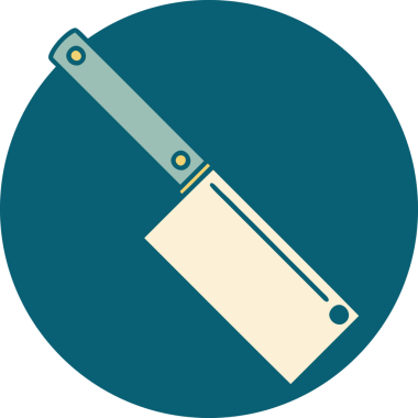 Bir insan tarafından çizilmiş et satırının ikonik dövme şekli