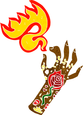 Bir insan tarafından çizilmiş dövme el sembolü.