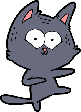 Bir insan tarafından çizilmiş kedi dansı çizgi filmi.