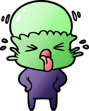 Bir insan tarafından çizilmiş garip bir uzaylı çizgi filmi.