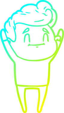 Bir insan tarafından çizilmiş mutlu bir çizgi film karakteri çizimi.