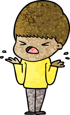 Çizgi film bir insan tarafından çizilmiş stresli adam